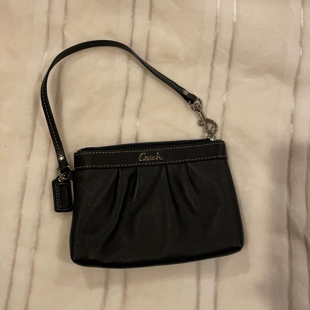 Coach Black Soft Wristlet Clutch